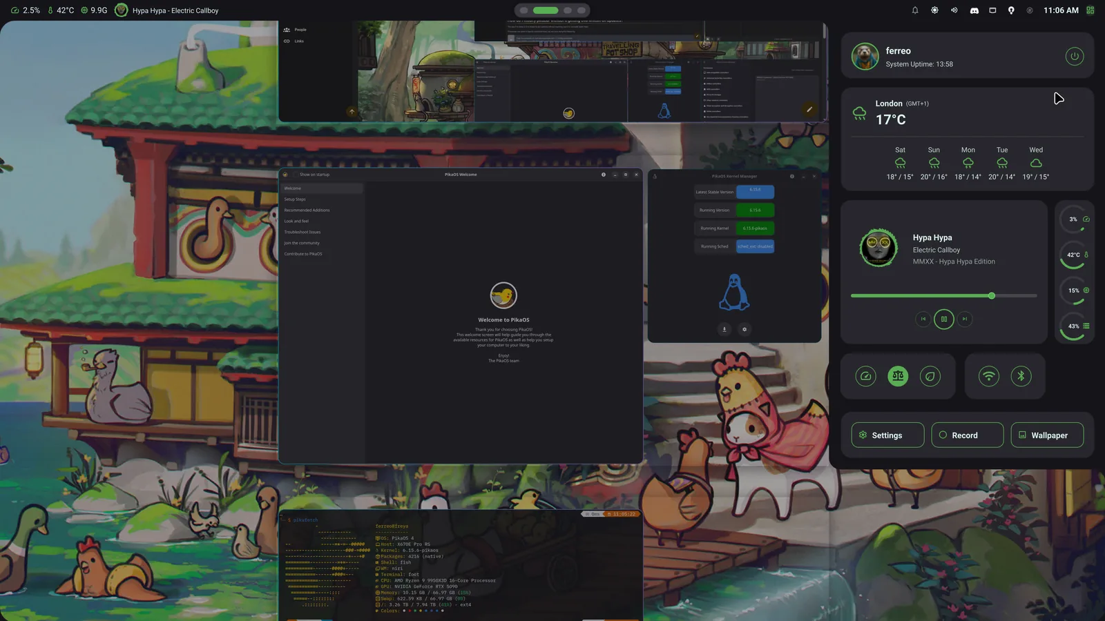 PikaOS Niri edition desktop